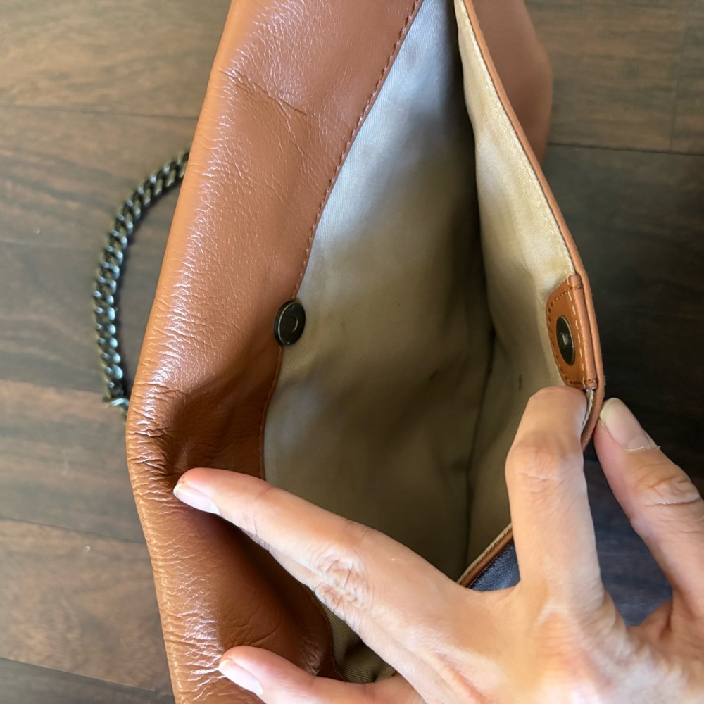 J Crew Leather Envelope Shoulder Bag Purse View 5